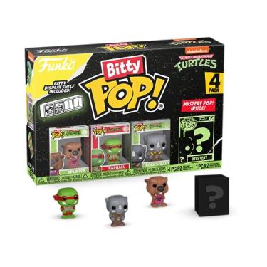 Imagem de Funko Minibrinquedos colecionáveis de Tartarugas Ninja da Bitty Pop! Pacote com 4 - Splinter, Raphael, Rocksteady e Mystery Chase (os estilos podem variar)