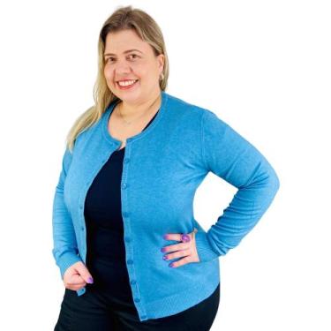 Imagem de Cardigan Plus Size Tricot Aberto com Botões 658060 658049 - City Lady,