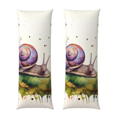 Imagem de Capa de travesseiro corporal com zíper ultramacia e refrescante, capa protetora respirável, capa de almofada decorativa para cama de caracol adorável para casa 50,8 cm x 137,2 cm