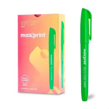 Imagem de Caneta Marca Texto Lumis Verde Maxprint 12 Unidades