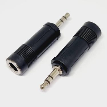 Imagem de Adaptador Plug P10 Fêmea para P2 Macho - Plástico e Latão