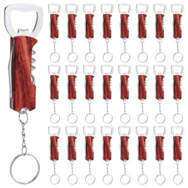 Imagem de Ziliny Abridor de garrafas com 24 peças, chaveiro abridor de cerveja de garrafa de vinho a granel, aço inoxidável, saca-rolhas de 8,3 cm, chave de vinho para bar, festa, casamento, barman