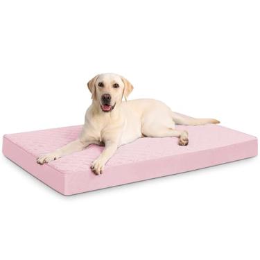 Imagem de NUPIDA Cama ortopédica GG para cães, tamanho grande, impermeável, com capa lavável removível e parte inferior antiderrapante, 104 x 68 cm, rosa