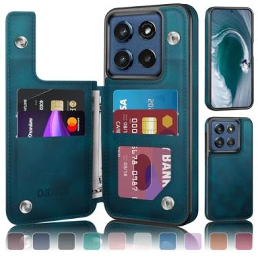 Imagem de DJDUCK Capa carteira projetada para Moto G Stylus 2025 com suporte para cartão, [capa de fecho magnético] [proteção de couro com bloqueio de RFID] à prova de choque feminina e masculina para Moto G