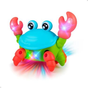 Imagem de Azobi Caranguejo Musical Interativo, Brinquedo com Luzes LED e Som, Azul e Verde, Movimento Automático, para Bebês e Crianças