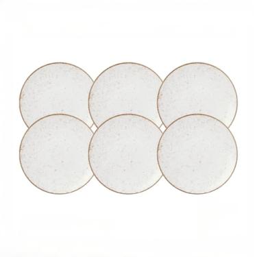 Imagem de Jogo de Pratos Rústicos Marrom – Kit Completo (Raso, Fundo e Sobremesa) (Kit 6 Pratos Rasos 25 cm)