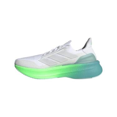 Imagem de adidas Ultraboost 5X Tênis de corrida masculino, Branco/Cinza-traço/Lime Burst, 38