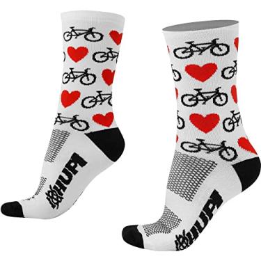 Imagem de Meia Hupi Love Bike Branco - Lt para pés menores 34-38, Cor: Branco