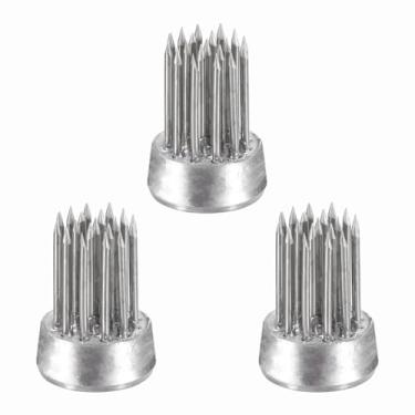 Imagem de PATIKIL 3 peças de sapos florais Kenzan, suporte redondo de arranjo de flores de aço de 0,6 polegadas, ferramenta fixa de pino arranjador para vaso de mesa, casamento, decoração de casa, tom prateado