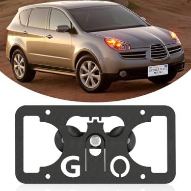 Imagem de Moldura frontal sem furadeira compatível com Subaru Tribeca 2008-2014 Suporte de montagem de grade de placa de carro antifurto Capas de etiqueta de carro à prova de ferrugem, acessórios de carro à