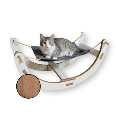 Imagem de Cama Suspensa Gato Com Rede Segura Elegante Cama Para Gato - BT WOOD, 