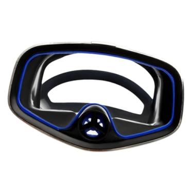 Imagem de Dynwave Máscara de mergulho panorâmica de 180° Óculos de natação Vedação à prova de vazamento Válvula de drenagem fácil Aro de aço inoxidável versátil Alça