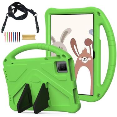 Imagem de Capa para tablet Revvl Tab 5G para crianças, capa leve de EVA com alça de ombro à prova de choque para tablet T-Mobile Revvl Tab 5G 10,4 polegadas 2023, verde