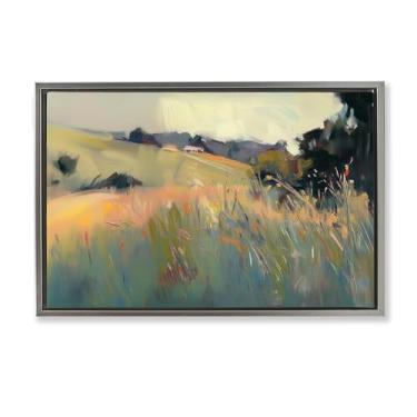 Imagem de Stupell Industries Design de arte de parede em tela flutuante cinza com planícies tranquilas modernas por Elara Yasna, 53 x 78 cm