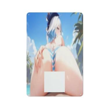 Imagem de Anime Sexy Bikini Hot Girl Pinup Girl Metal Tin Sign Wall Art Poster Decor for Home Bar Club Bedroom Bathroom Man Cave Otaku 20 x 30 cm, AD27