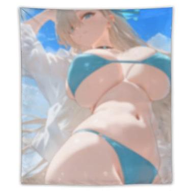 Imagem de LIEGBMEU Sexy Bikini Hot Anime Girl Tapeçaria 127.0 cmx152.4 cm Interior Exterior Wall Quilt Art Decoração de Tapeçaria Caprichosa, AF026