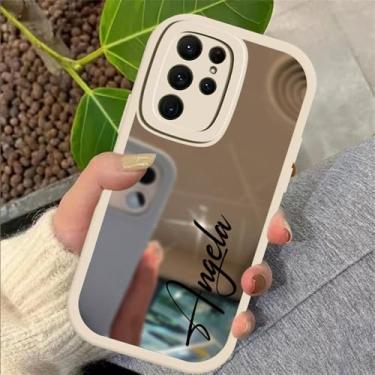 Imagem de Capa para Samsung Galaxy S22 Ultra S 24 S20 S24 Note 20 S23 FE S21 Plus Silicone Macio Espelho Capa À Prova de Choque,Branco,689,ParaSamsung S21 FE