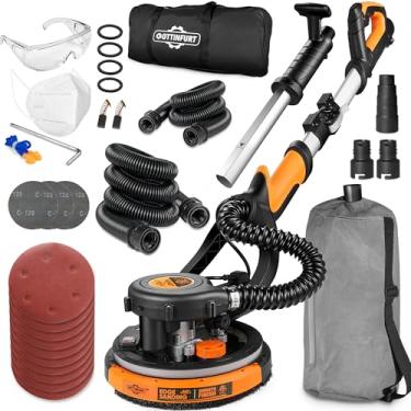 Imagem de Lixadeira de drywall de 780 W com vácuo, lixadeira de parede seca com cabo extensível, 7 velocidades variáveis 900-1800 RPM, 95,5% de remoção de poeira para teto de pipoca