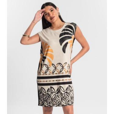 Imagem de Vestido Feminino Curto Estampado Preto - Rovitex, P, Preto