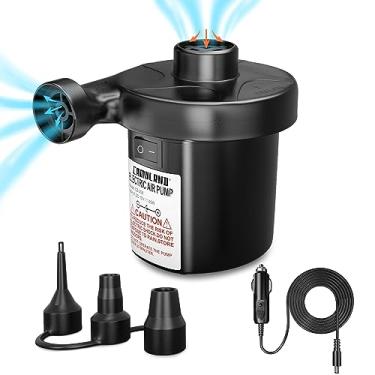 Imagem de CAMULAND Bomba de ar, bomba de ar portátil para inflável com 3 bicos, certificação ETL 12V inflador de enchimento rápido para colchão de ar, cama de ar, brinquedo de piscina inflável, adaptador de