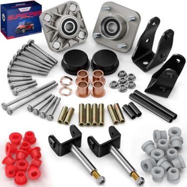Imagem de SUPGCPER Kit de reparo dianteiro Deluxe Club Car Precedent, kit de reconstrução de suspensão de carrinho de golfe para gás e eletricidade 2004-Up Precedent, com rolamento do cubo da roda dianteira