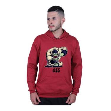 Imagem de Moletom Canguru Unissex Jiu Jitsu Oss Gorila - Lafre, Vermelho escuro,