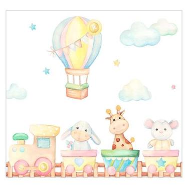 Imagem de Papel de Parede Adesivo Infantil Safari Animais Bebe Quarto - 493pcp -