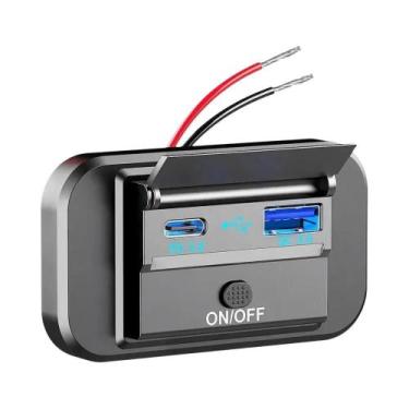 Imagem de Carregador Rápido Dual PD QC3.0 Tipo C USB De 96W Com 4 Portas Para Ca