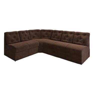 Imagem de Sofá de canto 6 lugares espuma D33 confortável - Sofalar, Marrom