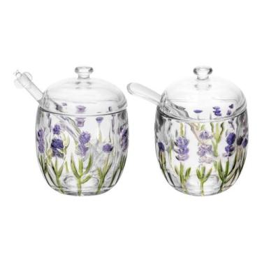 Imagem de Conjunto Lavanda Açucareiro Meleira Com Tampa Pegador Colher - LYOR