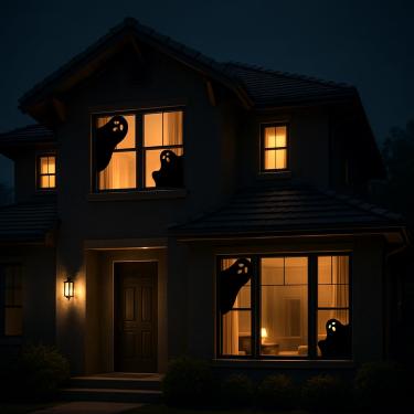 Imagem de MotiMind 4 peças de adesivos de janela fantasma de Halloween extragrande decalques de janela removíveis para festa de Halloween, escola, loja, casa, decoração interna e externa