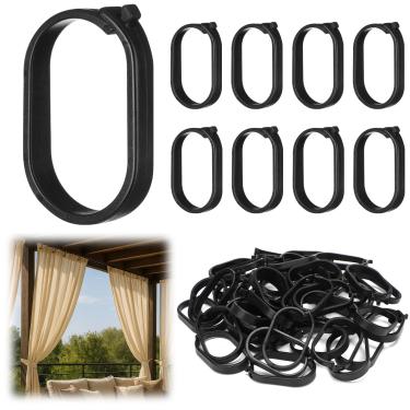 Imagem de Kathfly 50 peças de cortinas de gazebo ganchos de plástico à prova de ferrugem anéis de cortina de chuveiro ganchos para gazebo ao ar livre peças de reposição acessórios para dossel ao ar livre