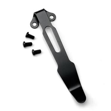 Imagem de Conjuntos de clipes de bolso de transporte profundo premium peças de reparo de aço inoxidável para canivetes de bolso dobráveis, inclui 3 peças de parafusos, personalização de modificação de faca DIY