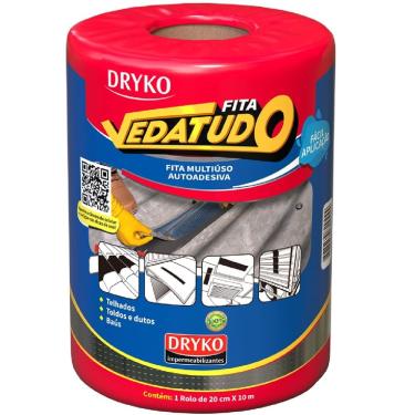 Imagem de Fita de Manta Asfáltica AutoAdesiva Aluminizada 20cm x 10 Metros Drykofita - FVD20 - DRYKO