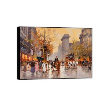 Imagem de BMZFYBS Arte de parede em tela reprodução de pintura famosa - imagens de moldura preta para decoração de portão de sala de estar e impressões 50 x 70 cm 20 x 27 pol