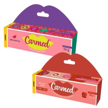 Imagem de KIt Carmed Hidratante Labial Diário Maça Melancia 2 Unidades
