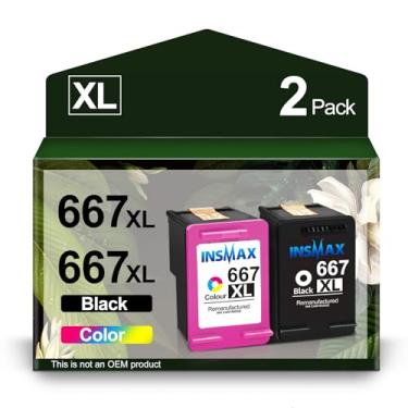 Imagem de Cartuchos de tinta 667XL pretos e coloridos de substituição para HP 667 XL 667 Ink para Deskjet Ink Advantage 1275 2374 Deskjet Ink Advantage Plus 6075 6475 6476 impressoras (1 preta, 1 tricolor)