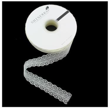 Imagem de Maxmoral 50 metros fita de renda branca bege algodão vintage enfeite de crochê materiais de embalagem floral para costura, artesanato faça você mesmo, toalhas de mesa de embrulho de presente