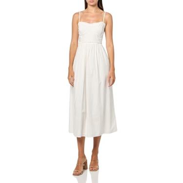 Imagem de Lucky Brand Espartilho feminino POPLIN MIDI Dress, Branco brilhante, PP