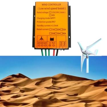 Imagem de 220v,Controlador de Gerador de Turbina Eólica à Prova de Água 3000W-4800W 12V 24V 48V, Regulador de Controlador de Carga PWM Híbrido de Painéis Solares