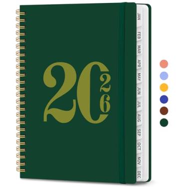 Imagem de Agenda 2026, agenda semanal e mensal, janeiro de 2026 a dezembro de 2026, agenda de calendário de capa dura 2026 com abas e bolso interno, material escolar para mulheres e homens - A5 (16 cm x 21,6 cm