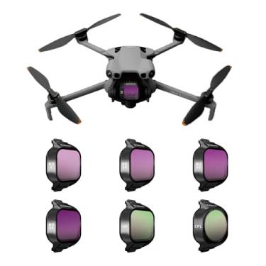 Imagem de BLAUEOCHI Conjunto de filtros ND CPL para DJI Mini5 Pro, pacote com 6 filtros UV, CPL, ND8, ND16, ND32, ND64 polarizador densidade neutra efeito especial filtros de lente de drone, vidro óptico HD