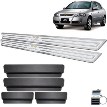 Imagem de Soleira Aço Inox Chevrolet Astra Prata Alto Relevo 2 Portas