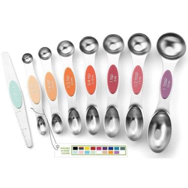 Imagem de Colheres de medição Spring Chef em aço inoxidável, conjunto de 8