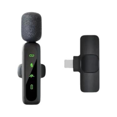Imagem de Microfone Lavalier Sem Fio 2.4G Mini Portátil Para iPhone Android Tran
