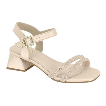 Imagem de Sandália Molekinha Salto Grosso Pérola Infantil