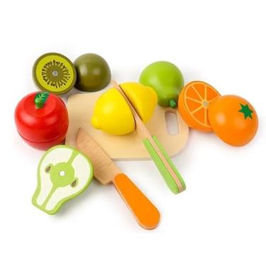 Imagem de Kit de Brinquedo de Madeira para Cortar Frutas e Legumes, Jogo Montessori Educativo, 3+ Anos