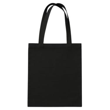 Imagem de Ecobag Preta Lisa Bolsa de Praia Feminina Sacola 100% Algodão Cru 30x40 REC store Ecológica Grande Tote Bag