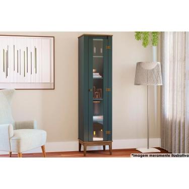Imagem de Cristaleira Sala Jantar MB 1017 1 Porta c/ Vidro Freijo/Petroleo - Movelbento
