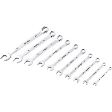 Imagem de Jogo de Chaves Combinadas 6mm a 22mm Aço Cromado Vanádio com 10 peças - 3735062200 - VONDER
